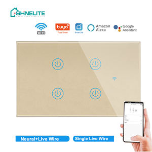 Nos/es <span class=keywords><strong>Alexa</strong></span> Google Smart Touch Tuya WIFI <span class=keywords><strong>4</strong></span> interruptor de la luz para el hogar inteligente - Product Image 3