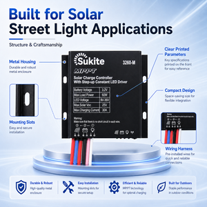 Controlador <span class=keywords><strong>Solar</strong></span> Sukite Dependable MPPT Boost 3260 3.2V 60W 30A para Alumbrado Público con Sensor para Proyectos <span class=keywords><strong>de</strong></span> Iluminación <span class=keywords><strong>Solar</strong></span> - Product Image 1