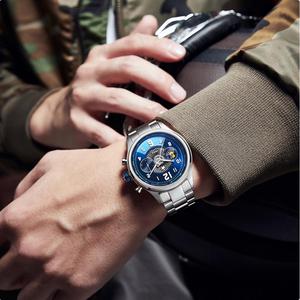 Men's 100 Meters Luxury Automatic <b>Pilot</b> Mechanical Watch Stainless Steel 20mm Luminous Waterproof Functions for Business Use - Product Image 6
