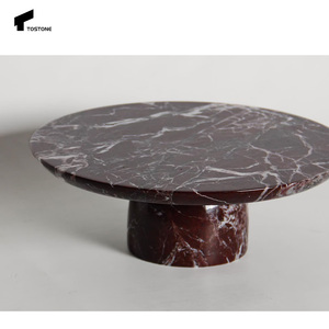 Tavolo Rotondo da Caffè e da Pranzo Popolare Tostone in Marmo Rosso Levanto per Soggiorno Sala da Pranzo Casa Appartamento Design d'Interni - Product Image 6