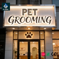 Enseigne commerciale 3D LED en acier inoxydable rétroéclairée personnalisée avec logo, décoration extérieure pour devanture de magasin