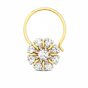 Pasador de Nariz de diamante de diseño en oro amarillo de 14k - Product Image 2