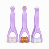 Rouleau de massage pour doigts en améthyste et quartz rose, outil d'acupression en pierres précieuses naturelles pour le soin des mains et le soulagement du stress, vente en gros