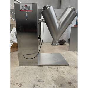 Mélangeur de poudre de type V Kandemir 30L en acier inoxydable, équipement de mélange à double rotation à vitesse variable - Product Image 1