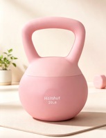 Set de Entrenamiento en Casa con Kettlebell Ergonómico Suave de 20 LB, Base Acolchada Resistente a Impactos, Agarre Antideslizante y Guantes Antideslizantes para Mujeres y Hombres
