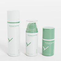 15ml 30ml 50ml Bouteille ronde de luxe en plastique avec pompe sans air Bouteille de lotion sous vide en PP Logo personnalisé pour la crème avec emballage cosmétique