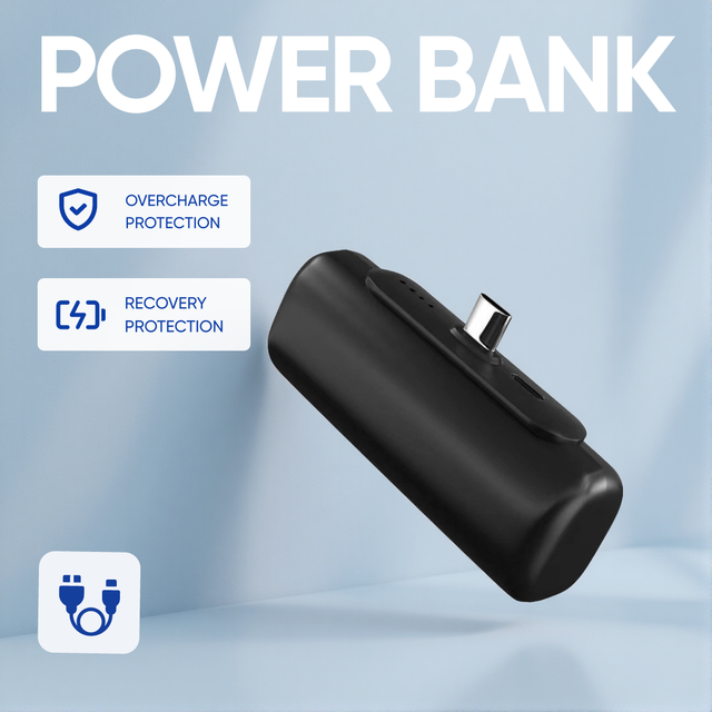 Ultra-Compact Portable Power Bank Lightweight External Battery for On-the-Go Use