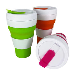 แก้วน้ำพับได้ซิลิโคนขนาด 475 มล. / แก้วกาแฟ ทนความร้อนสูง สำหรับพกพา ใช้กลางแจ้ง แบบยืดหดได้ สินค้าข้ามพรมแดน - Product Image 2