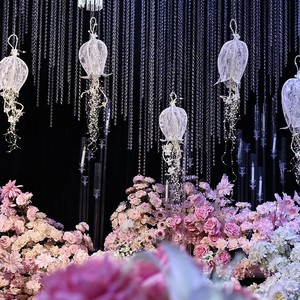 LANJO Elegante Encaje Blanco con Perlas Colgantes, Lirios del Valle, Accesorios para Eventos de Boda, Decoraciones Florales de Encaje para Bodas - Product Image 5