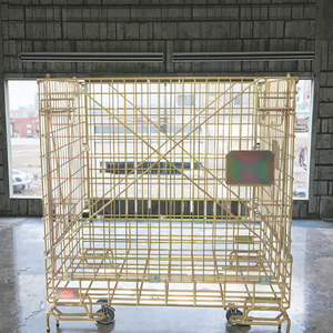 מוביל מיכל רשת תיל מתקפל כבד עם מסגרת מחוזקת עבור אחסון מחסן ויישומים לוגיסטיים - Product Image 1