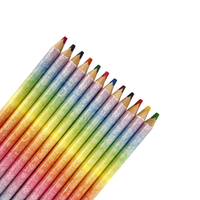 Crayons de couleur triangulaires géants personnalisés en bois, 12 couleurs, 7 pouces, mine de 4,0 mm, revêtement filmé, lot de 12 pièces, achat en gros pour ISO