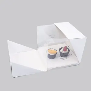 2024 New Arrival Custom Plastic Cake Boxes Cake Containers Cake Dessert Boxes With Triangle Window