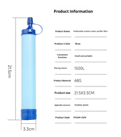 Système de filtration d'eau portable pour l'extérieur, paille filtrante personnelle d'urgence pour le camping et la randonnée