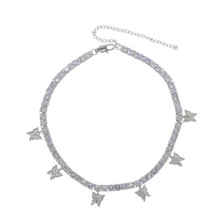 Trendz N62003 Vente Chaude Produits Bling Glacé Cubain Lien Chaîne Colliers de Cou de Charme <span class=keywords><strong>Papillon</strong></span> Tennis Collier pour Les Femmes - Product Image 6