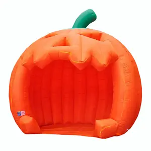 Publicidad al aire libre personalizado inflable calabaza forma naranja etapa tienda para decoración de Halloween