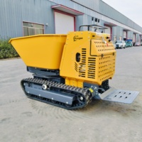 Mini-chargeuse sur chenilles KUUGAO 1000 kg, moteur diesel/essence Briggs&Stratton 13,5 CV, capacité de la benne 290 dm³, haute efficacité