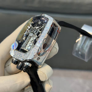 Montre mécanique automatique de luxe à 16 cylindres de haute qualité d'usine, sertie de diamants, avec miroir en saphir, montre pour homme - Product Image 3