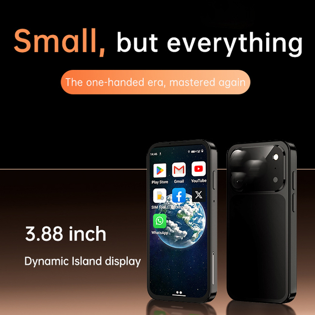 2026 Compact Phone XS17 PRO 3.88inch Mini Android Phone 4GB+64GB Quad Core CDMA French German Global 4G Android 12.0