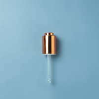 Compte-gouttes à bouton-poussoir en or 20/410 pour bouteille en verre cosmétique