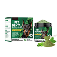Poudre dentifrice pour animaux de compagnie la plus vendue, chats chiens menthe probiotiques extrait de thé vert élimine les taches haleine fraîche absorption rapide et sûre