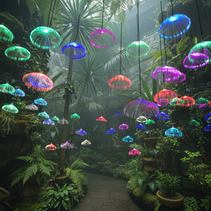 Holiday Event Outdoor Christmas Fiber Optic Pendant Light <strong>Jellyfish</strong> <strong>Lamp</strong> for Weeding Decoration Christmas Holiday - Product Image 4