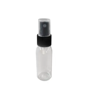 Factory Supplier empty 30ml Round Clear PET Plastic Alcohol Spray Perfume Bottle with Mist Spray for pocket bottle