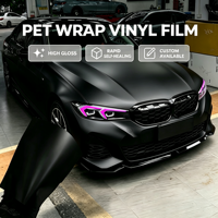 Film Vinyle Adhésif Noir Mat Super Brillant 1,52x16m pour Habillage de Voiture – Compatible Tous Modèles – Vente Flash