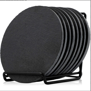 แผ่นรองแก้วหินชนวนแบบคลาสสิก ขนาด 4 นิ้ว ชุดแผ่นรองแก้วรักษ์โลก ปรับแต่งขนาดได้ ตกแต่งโต๊ะกาแฟ ป้องกันพื้นผิวโต๊ะ สำหรับใช้ในบ้าน - Product Image 3