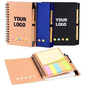 Carnet de notes promotionnel avec logo, stylo et notes adhésives – Cadeaux promotionnels personnalisés - Product Image 1