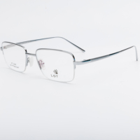 Montures de lunettes unisexes semi-cerclées carrées en titane 18K légères, de marque originale LOT, grises, tendance, pour toutes les formes de visage, usage quotidien