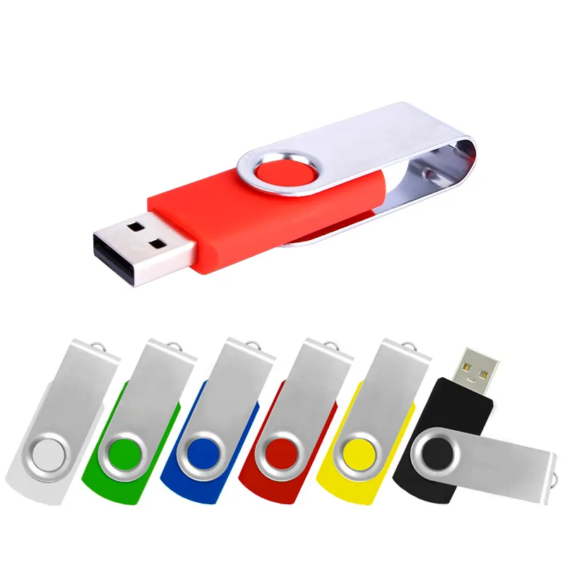 Wholesale Custom Printed Logo 4 8 16 32 64 GB USB 2.0 Flash Drive Thumb Drive Memory Stick Swivel Jump Drive