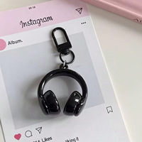 Porte-clés pendentif écouteurs 3D minimaliste, élégant et tendance, créatif et stylé, pour les meilleurs amis, breloque de sac, cadeau