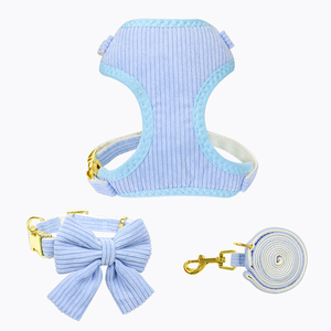 Collar y Correa para Perro de Terciopelo con Hebilla Metálica y Cordón de Pana, Personalizado, Tipo Martingala, con Lazo, para Gatos y Perros, Venta al por Mayor - Product Image 5