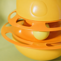 YAOYUE Jouet distributeur de nourriture lente 4-en-1 Roly-Poly avec boule tournante et distributeur de friandises pour chiens et chats, en PP et ABS, design simple