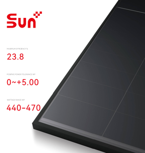 Panel Solar SUNPLUS de 445W, Monocristalino, Silicio Negro, Tipo N, Bifacial, Doble Vidrio, 182mm, 23.8% de Eficiencia, Modelo USA Stock - Product Image 1