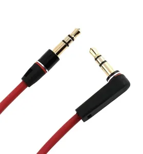 批发热卖1.2米红色音频L线直角耳机麦克风车辅助更换电缆