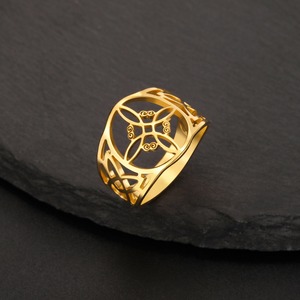 Nouveau nord sorcière noeud breloque anneau en acier inoxydable bijoux de mode sorcellerie <span class=keywords><strong>irlandaise</strong></span> Wicca Celtics noeud amulette anneau pour femmes hommes - Product Image 5
