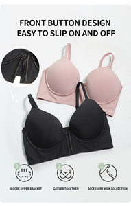 Vente en <span class=keywords><strong>gros</strong></span> Respirant 4XL Solide Soutien-Gorge sexy à boucle avant pour femmes Soutien-gorge push-up à armatures avec <span class=keywords><strong>gros</strong></span> seins - Product Image 2