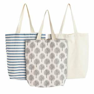 Custom Daily Life School Class <b>Lightweight</b> Reusable Blue Shopping Shoulder <b>Bag</b> Striped Tote <b>Bag</b> Canvas - Product Image 6