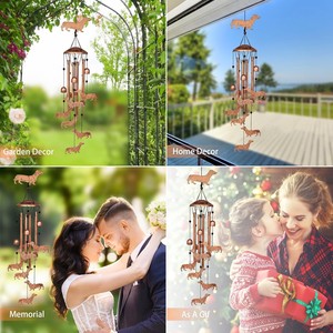 Campanas de Viento de Aluminio con Diseño de Perro Dachshund de 34 Pulgadas - Regalo Conmemorativo para Uso en Interiores/Exteriores, Resistentes a la Intemperie, Campana de Viento Creativa para Jardín - Product Image 4