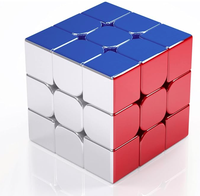 Cube de vitesse 3x3 personnalisé avec logo, magnétique, réfléchissant, sans autocollants, jouet de puzzle magique professionnel, cadeau promotionnel d'entreprise