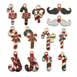 140 dibujos animados aceite caída aleación Santa alce árbol copo de nieve DIY pendientes pulsera colgante accesorios de joyería - Product Image 4