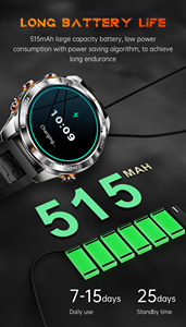 Smartwatch da uomo per 2025 1.46 pollici con schermo cardiofrequenza rilevatore di ossigeno nel sangue IPX8-3ATM orologio sportivo intelligente KT80 impermeabile - Product Image 5