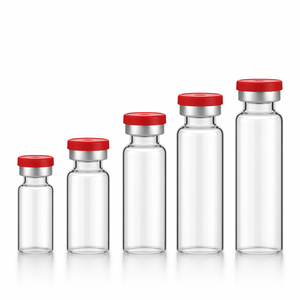 Conjuntos de viales de vidrio sellados con péptidos, listos para usar, con tapas abatibles rojas y plateadas para clasificación de muestras - Product Image 1