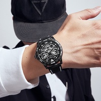 Jam Tangan Fashion Mewah untuk Pria Tali Silikon Produk Promosi Modern Multifungsi Jam Tangan Quartz Baru