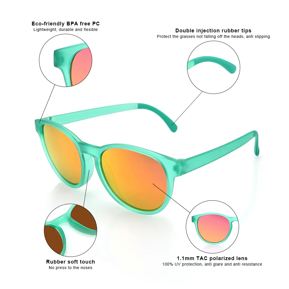 2023ファッションユニセックスラウンド偏光サングラストータスシェルUV400プロテクションシェードサングラスレディース眼鏡
