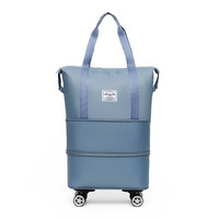 Sac polochon de voyage multi-roues de grande capacité sac de voyage courte distance femmes bagage pliable sac de voyage extensible double couche