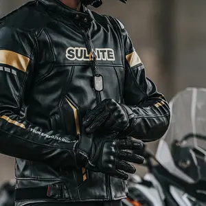 PU Leather Motorcycle Full Body Protection Garment Lightweight Racing Jacket with Armor Reflective Riding Clothes