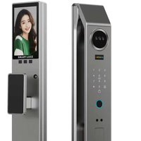 Cerradura Inteligente para el Hogar con Reconocimiento Facial Totalmente Automático, Llave de Huella Dactilar, Desbloqueo Remoto, Aplicación Tuya, Puerta de Villa, Wi-Fi, Grado C, Aluminio