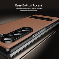Étuis de téléphone portable en cuir PU avec électroplaqué avancé pour Samsung Z Fold 8 3 4 5 6 7 avec support à bande, coque rigide antichoc